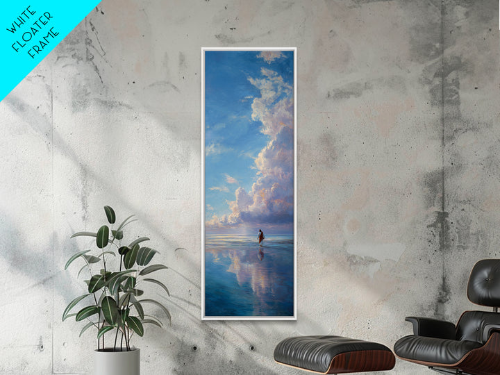 Heavenlit Journey – Framed Canvas Print – Christian Wall Art – Christian Art Canvas – Tall Narrow Wall Art – Jesus Painting – Christmas Art
