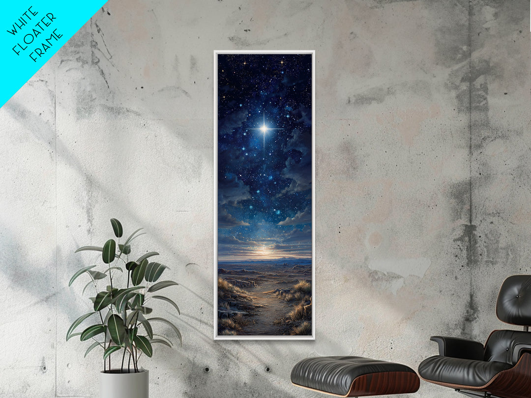 Bethlehem Night Sky – Framed Canvas Print – Tall Skinny Art Print – Christmas Art – Christian Wall Art – Christian Art Canvas – Christian C