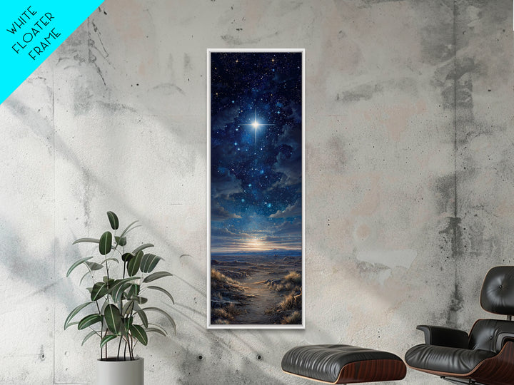 Bethlehem Night Sky – Framed Canvas Print – Tall Skinny Art Print – Christmas Art – Christian Wall Art – Christian Art Canvas – Christian C