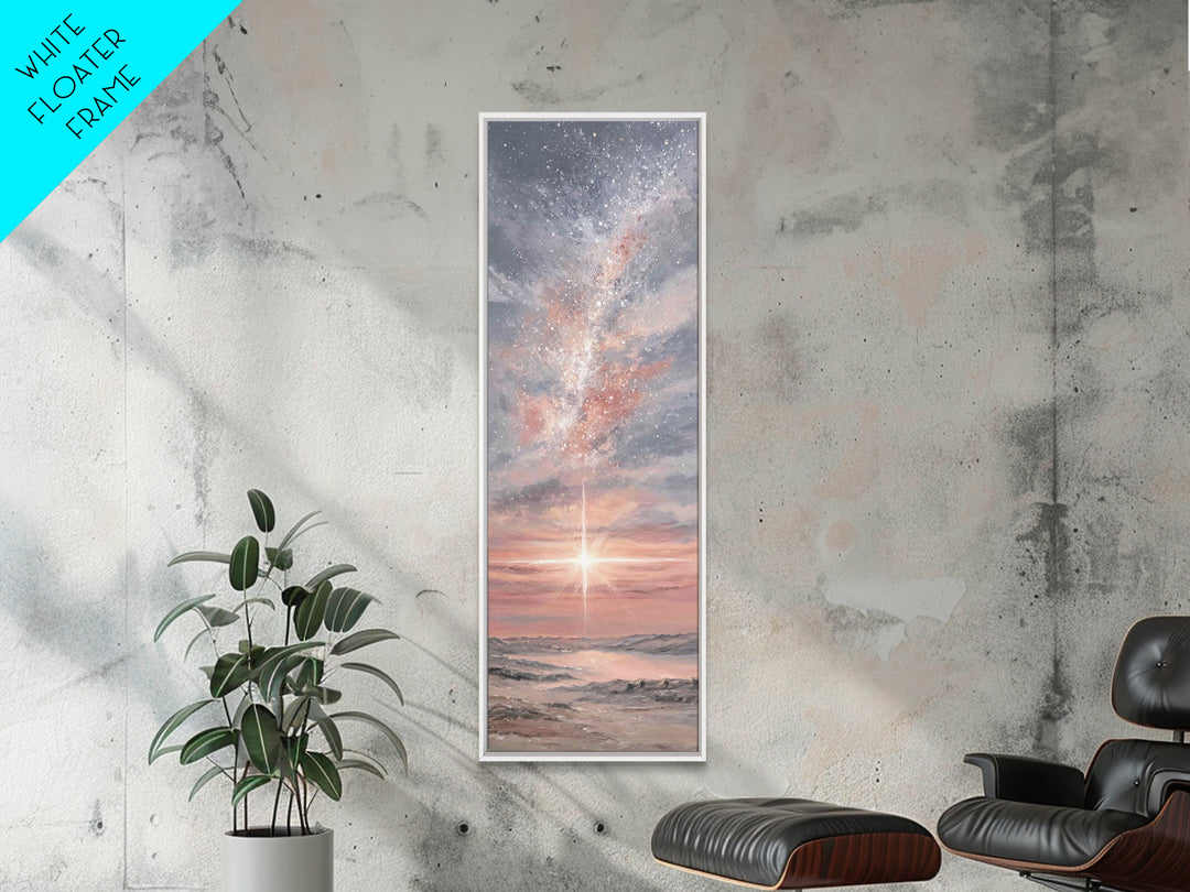 Celestial Dawn Hope – Framed Canvas Print – Skinny Art – Christian Art Canvas – Christian Wall Art – Christmas Art – Modern Christian Art