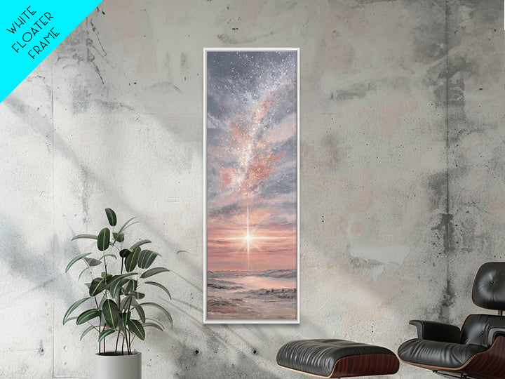 Celestial Dawn Hope – Framed Canvas Print – Skinny Art – Christian Art Canvas – Christian Wall Art – Christmas Art – Modern Christian Art