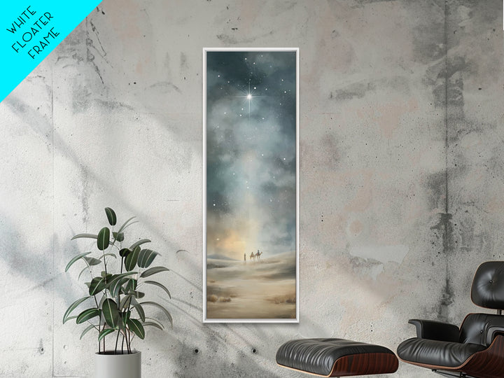 Sacred Journey Light | Framed Canvas Print | Christian Art | Christmas Wall Art | Narrow Art | Christian Gift Ideas | Christian Art Canvas