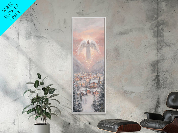 Heavenly Watch | Framed Canvas Print | Christian Wall Art | Christmas Art | Christian Art Canvas | Tall Narrow Wall Art