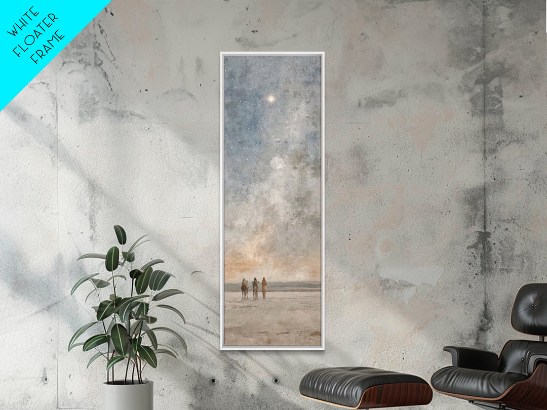 Star Above The Way – Framed Canvas Print – Christian Wall Art – Christmas Art Prints – Narrow Art – Christian Art Painting – Christian Chri