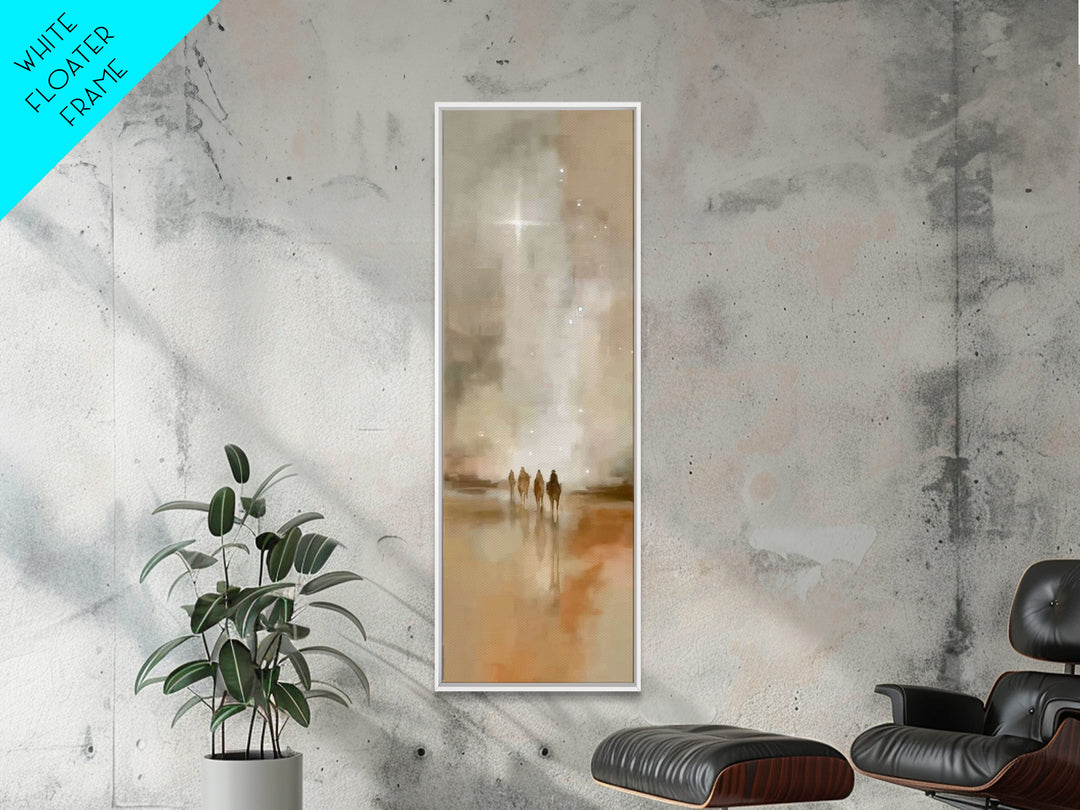 Guiding Desert Star – Framed Canvas Print – Christian Wall Art – Christmas Art – Christian Art Canvas – Tall Narrow Wall Art – Jesus Painti