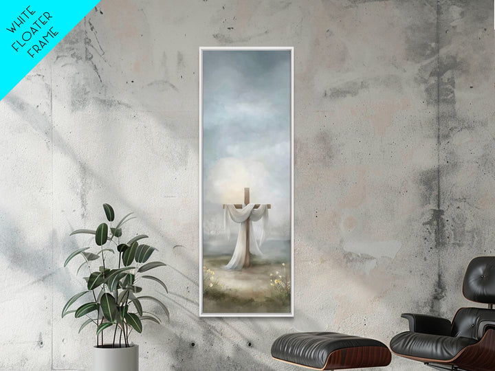 Hope Beyond The Hills, Framed Canvas Print, Narrow Art, Christian Wall Art, Christian Art Print, Christmas Art, Jesus Painting