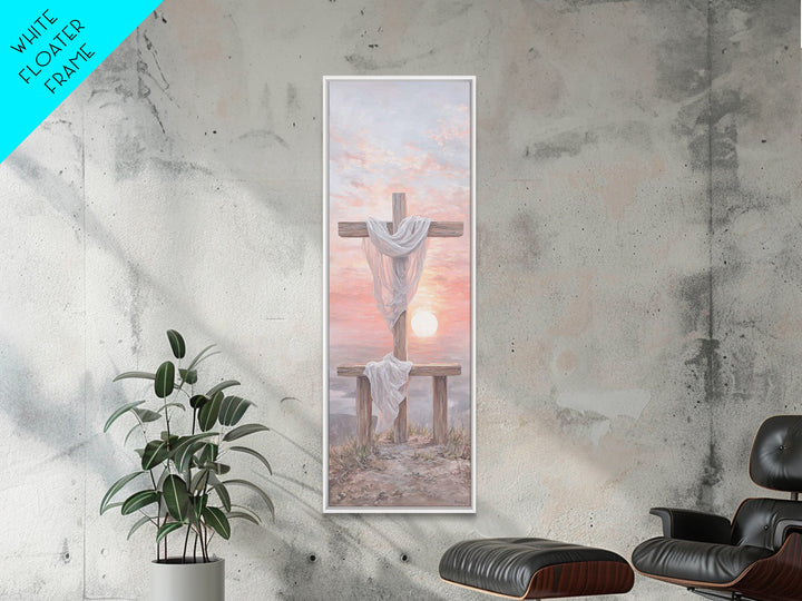Mercy At Sunrise | Framed Canvas Print | Tall Narrow Wall Art | Christian Wall Art | Christian Painting | Christian Christmas Art | Christi