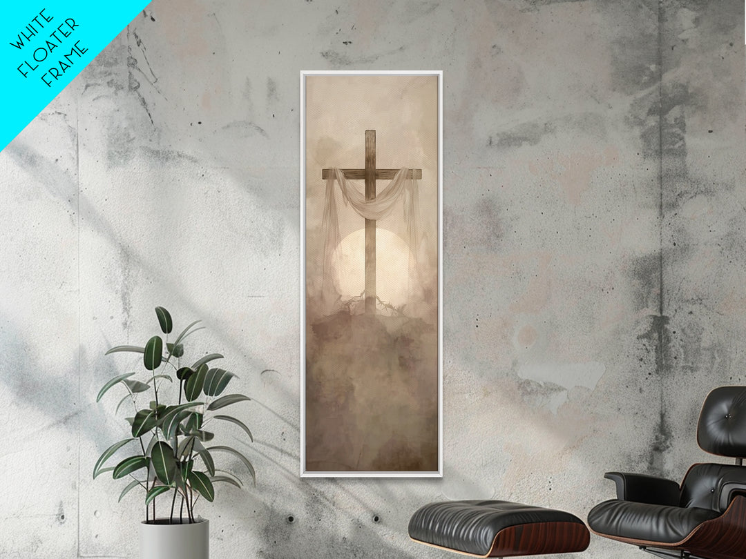 Calm Of Restoration, Framed Canvas Print, Skinny Art, Christian Art Canvas, Jesus Painting, Christian Gift, Christmas Wall Art