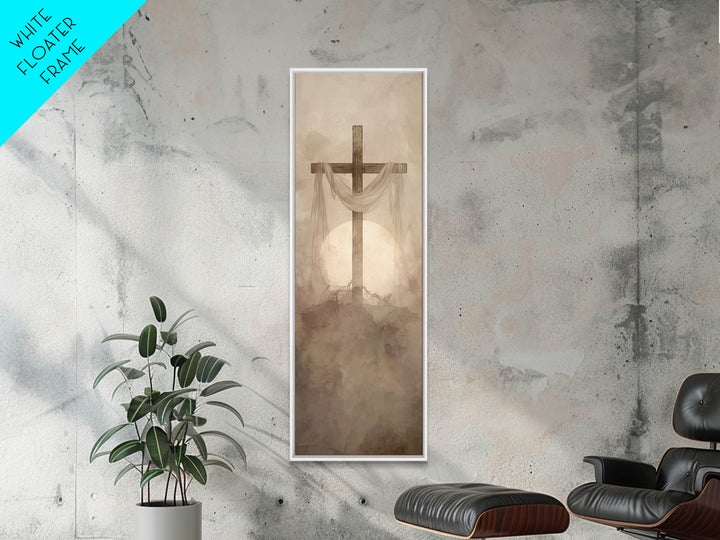 Calm Of Restoration, Framed Canvas Print, Skinny Art, Christian Art Canvas, Jesus Painting, Christian Gift, Christmas Wall Art