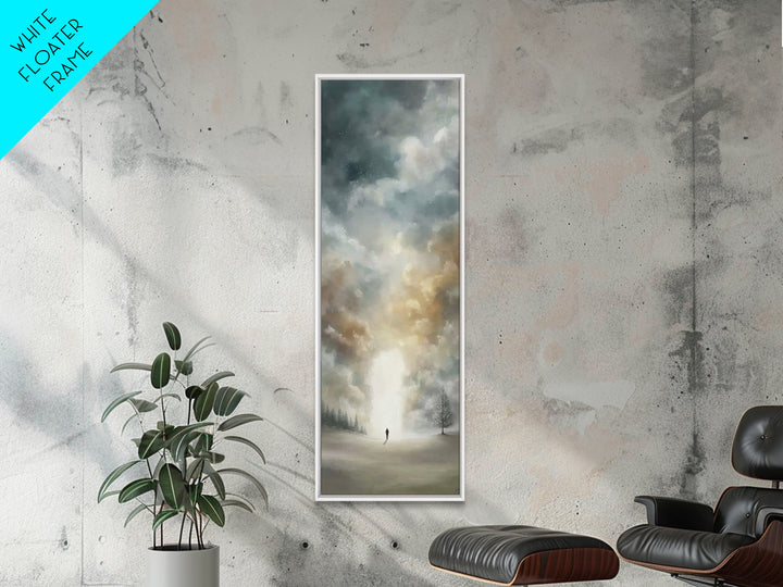 Heavenly Pathway, Framed Canvas Print, Narrow Art, Christian Art Print, Christian Painting, Christian Wall Art, Modern Christian Art