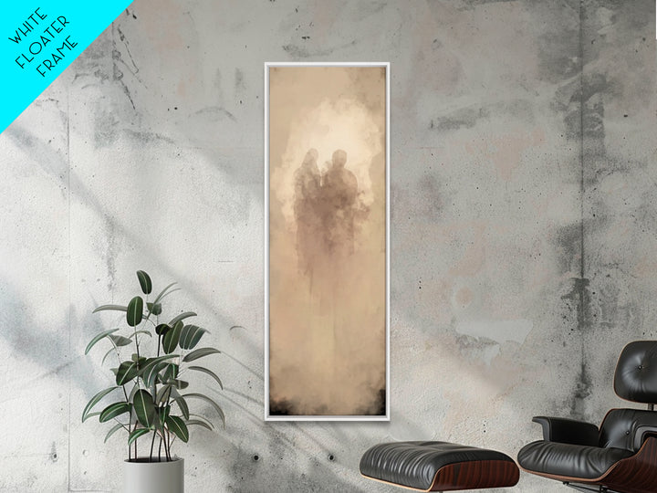 Sacred Reunion | Framed Canvas Print | Narrow Art | Christian Wall Art | Christian Art Print | Subtle Christian Paintings | Christian Decor