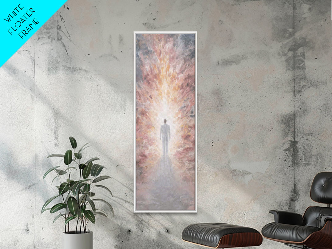 Radiant Ascension – Framed Canvas Print – Tall Narrow Wall Art – Christian Art Print – Christian Wall Art – Modern Christian Painting – Chr