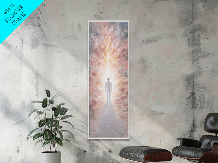 Radiant Ascension – Framed Canvas Print – Tall Narrow Wall Art – Christian Art Print – Christian Wall Art – Modern Christian Painting – Chr