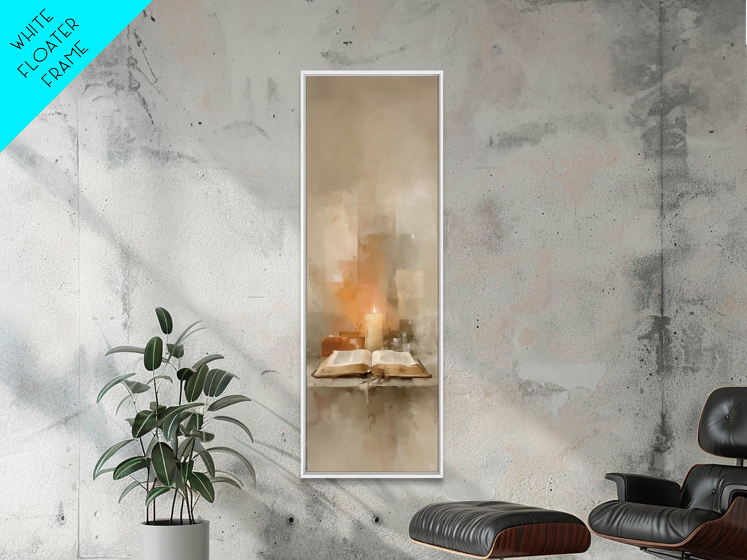 Holy Table Light – Framed Canvas Print – Tall Skinny Art Print – Christian Wall Art – Subtle Christian Art – Christian Art Canvas – Christi