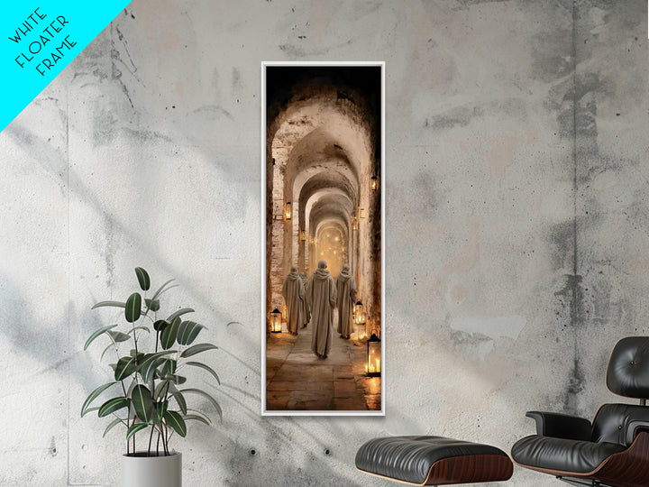 Faithful Cloister Path – Framed Canvas Print – Tall Narrow Wall Art – Christian Painting – Christian Art Print – Christian Wall Art – Uniqu