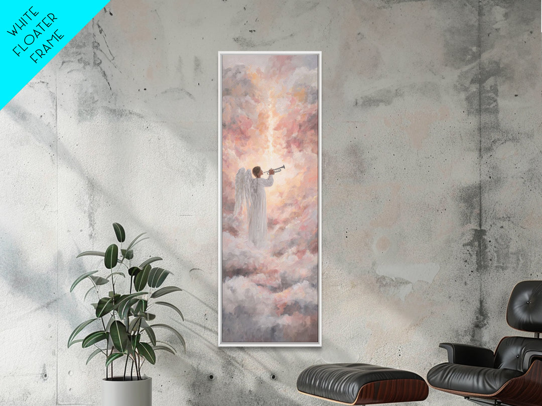Angelic Dawn Herald – Framed Canvas Print – Tall Skinny Art Print – Christian Wall Art – Christian Art Canvas – Christian Decor