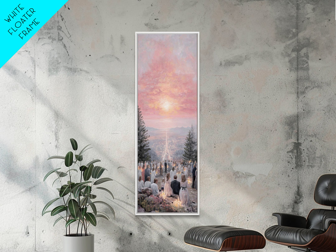 Candlelit Vigil Sky – Framed Canvas Print – Skinny Art – Christian Wall Art – Christian Art Print – Christian Christmas Art – Jesus Art