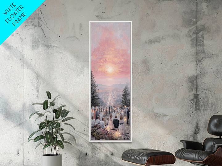 Candlelit Vigil Sky – Framed Canvas Print – Skinny Art – Christian Wall Art – Christian Art Print – Christian Christmas Art – Jesus Art
