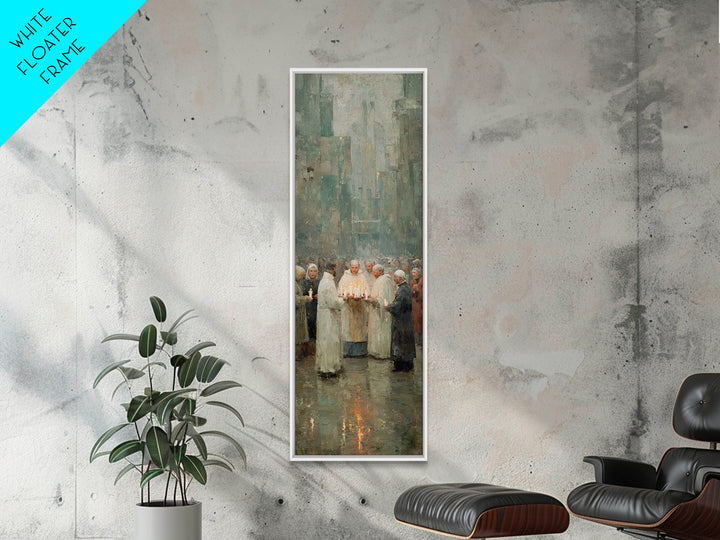 Winter Communion | Framed Canvas Print | Christian Art Canvas | Subtle Christian Art | Christmas Art Prints | Narrow Art