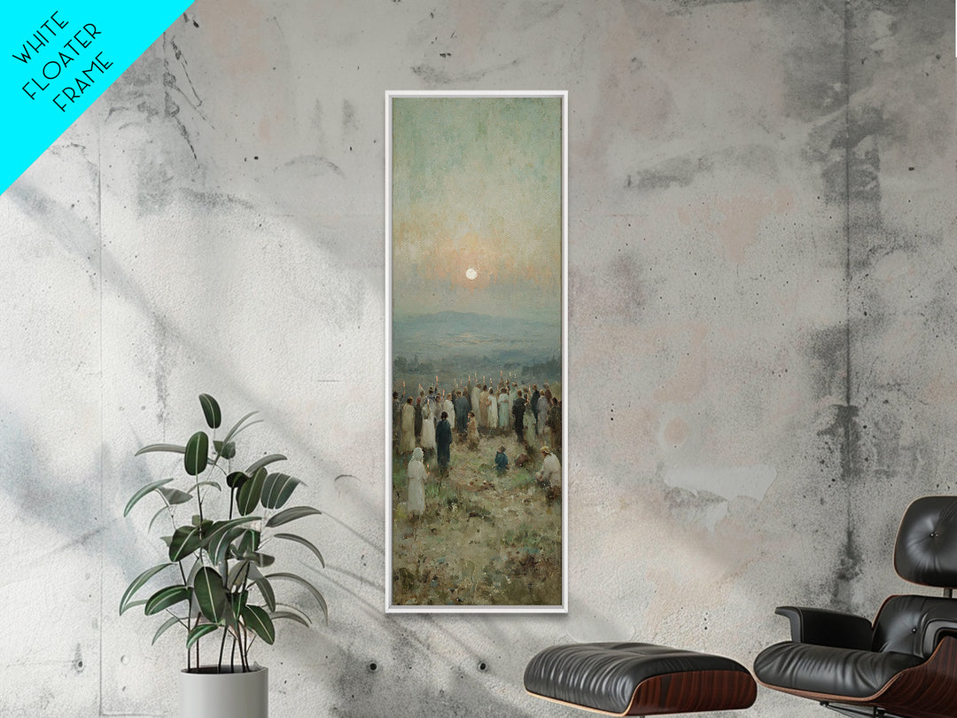 Hopeful Morning Vigil – Framed Canvas Print – Tall Narrow Wall Art – Christian Wall Art – Christian Art Canvas – Christian Christmas Art
