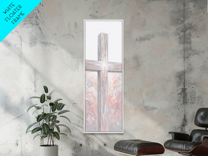 Radiant Cross Glory – Framed Canvas Print – Skinny Art – Christian Painting – Christian Art Canvas – Christian Wall Art – Christian Decor