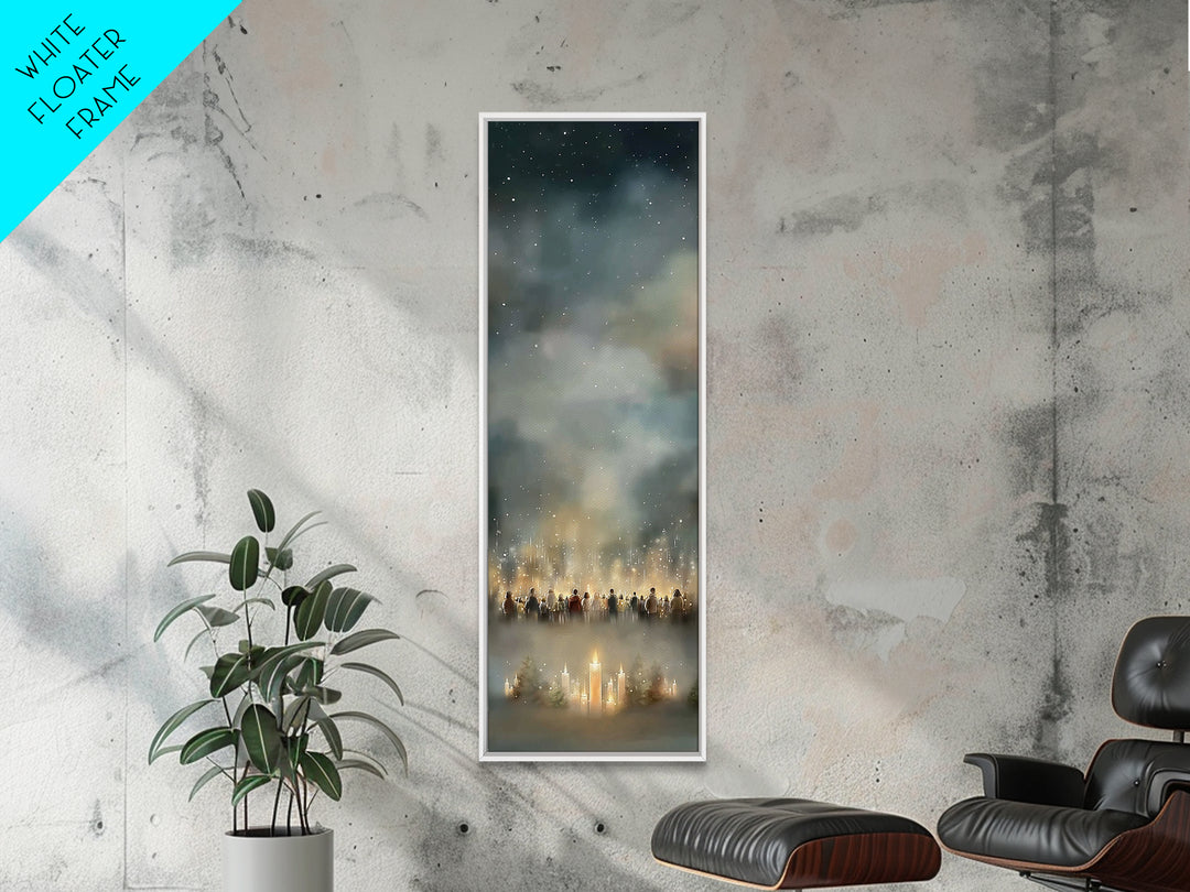 Tender Consolation | Framed Canvas Print | Christian Painting | Christian Christmas Art | Modern Christian Art | Tall Skinny Art Print