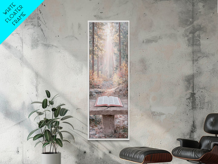 Sanctuary In Mist | Framed Canvas Print | Christian Wall Art | Skinny Art | Christian Art Canvas | Christian Painting | Christian Decor