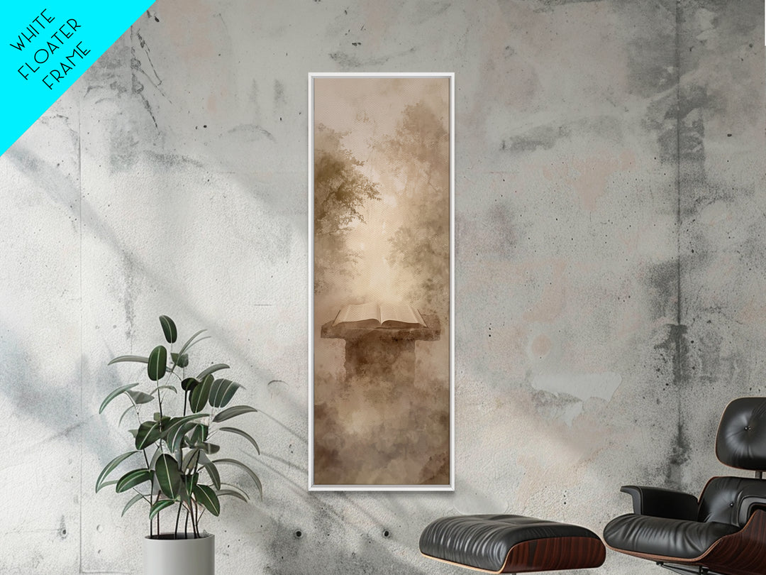 Forest Prayer Table – Framed Canvas Print – Christian Wall Art – Christian Painting – Skinny Art – Christian Art Canvas – Christian Decor