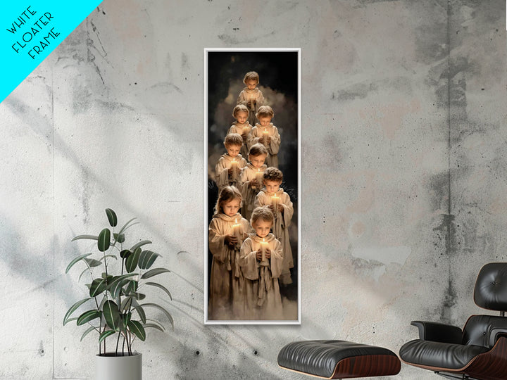 Children Of Light – Framed Canvas Print | Christian Art Canvas | Christian Wall Art | Tall Narrow Wall Art | Christian Christmas Art | Chri