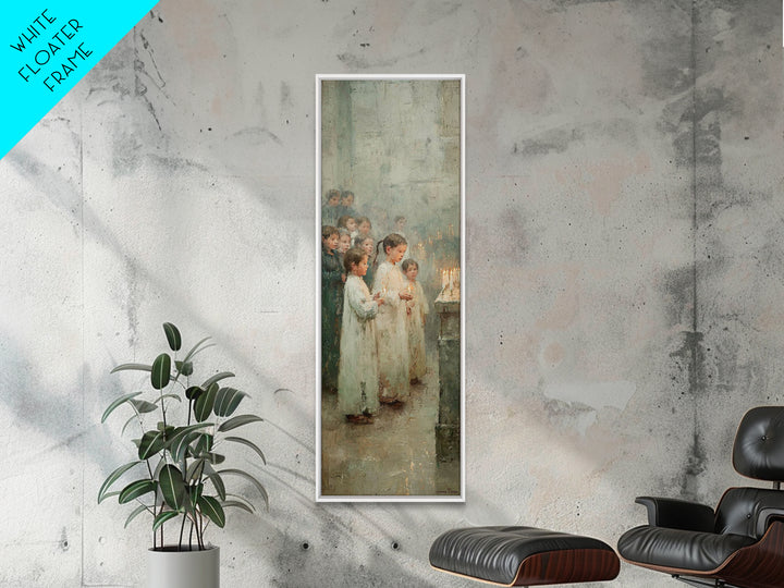 Luminous Offering – Framed Canvas Print – Christian Art Canvas – Christian Wall Art – Tall Skinny Art Print – Christmas Art – Christian Chr
