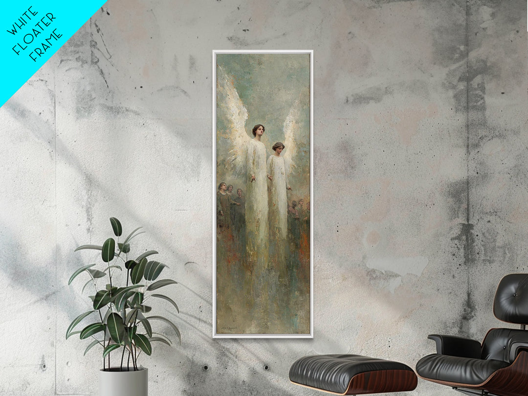 Heavenly Messengers Arise – Framed Canvas Print – Christian Wall Art – Christian Art Canvas – Tall Narrow Wall Art – Christian Christmas Ar