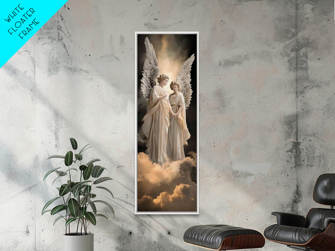 Angels Of Mercy – Framed Canvas Print | Christian Art Canvas | Christian Wall Art | Narrow Art | Christian Christmas Art | Christian Gift I