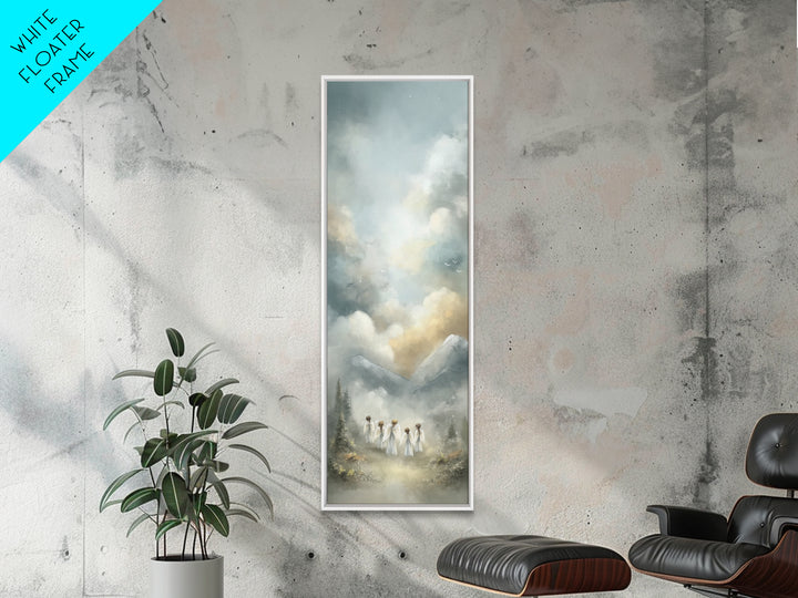 Morning Glory Angels – Framed Canvas Print, Christian Art Canvas, Christian Wall Art, Tall Narrow Wall Art, Christian Christmas Art, Christ