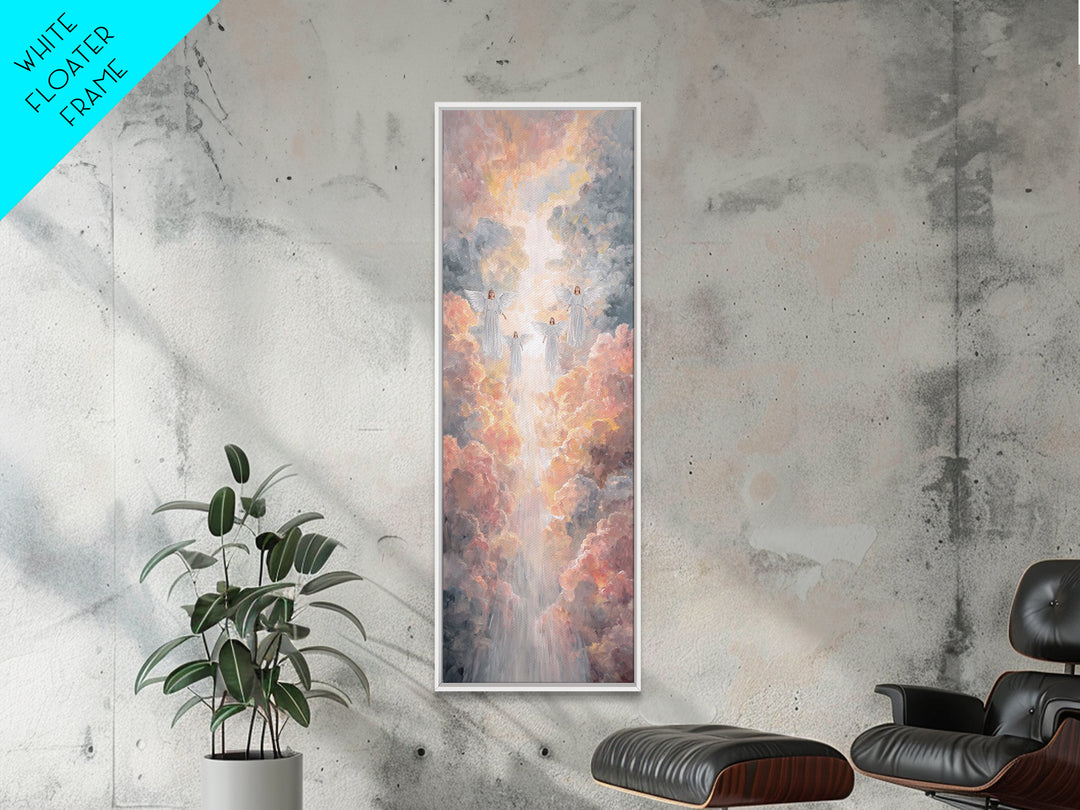 Cloudborne Choir – Framed Canvas Print – Christian Wall Art – Christian Art Canvas – Narrow Art – Christian Christmas Art – Christian Decor