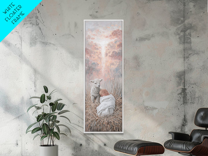 Dawn Of Grace | Framed Canvas Print | Christian Art Canvas | Christmas Art | Tall Skinny Art Print | Jesus Painting | Christian Wall Art