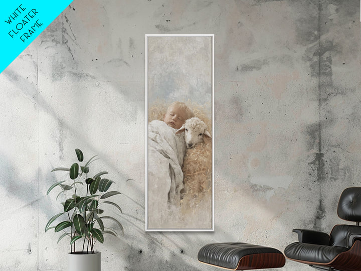 Lamb Of Morning – Framed Canvas Print – Christian Art Canvas – Christian Christmas Art – Skinny Art – Jesus Painting – Christian Wall Art