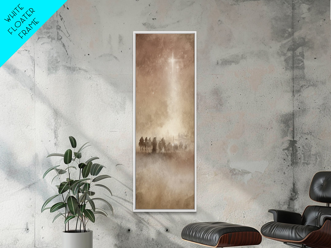 Star of the Journey – Framed Canvas Print – Narrow Art – Christian Wall Art – Christmas Art – Christian Art Canvas – Christian Christmas –