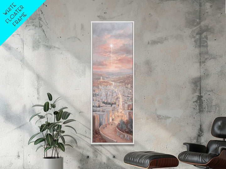 Pilgrims of Promise – Framed Canvas Print – Narrow Art – Christian Art Canvas – Christmas Art – Christian Wall Art – Christian Christmas –