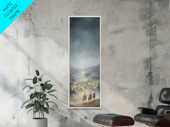 Light Over Zion – Framed Canvas Print – Tall Skinny Art Print – Christian Wall Art – Christian Christmas Art – Christian Art Canvas – Chris