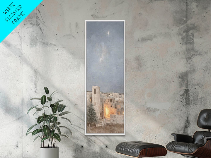 Night of Wonder – Framed Canvas Print – Tall Narrow Wall Art – Christian Christmas Art – Christian Wall Art – Christian Art Canvas – Christ