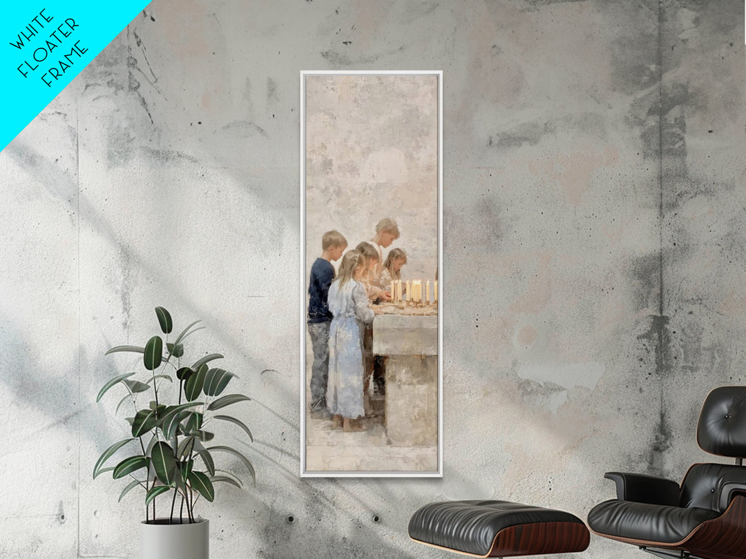 Children Of Blessing | Framed Canvas Print | Narrow Art | Christian Art Canvas | Christian Wall Art | Christian Gift | Christian Christmas