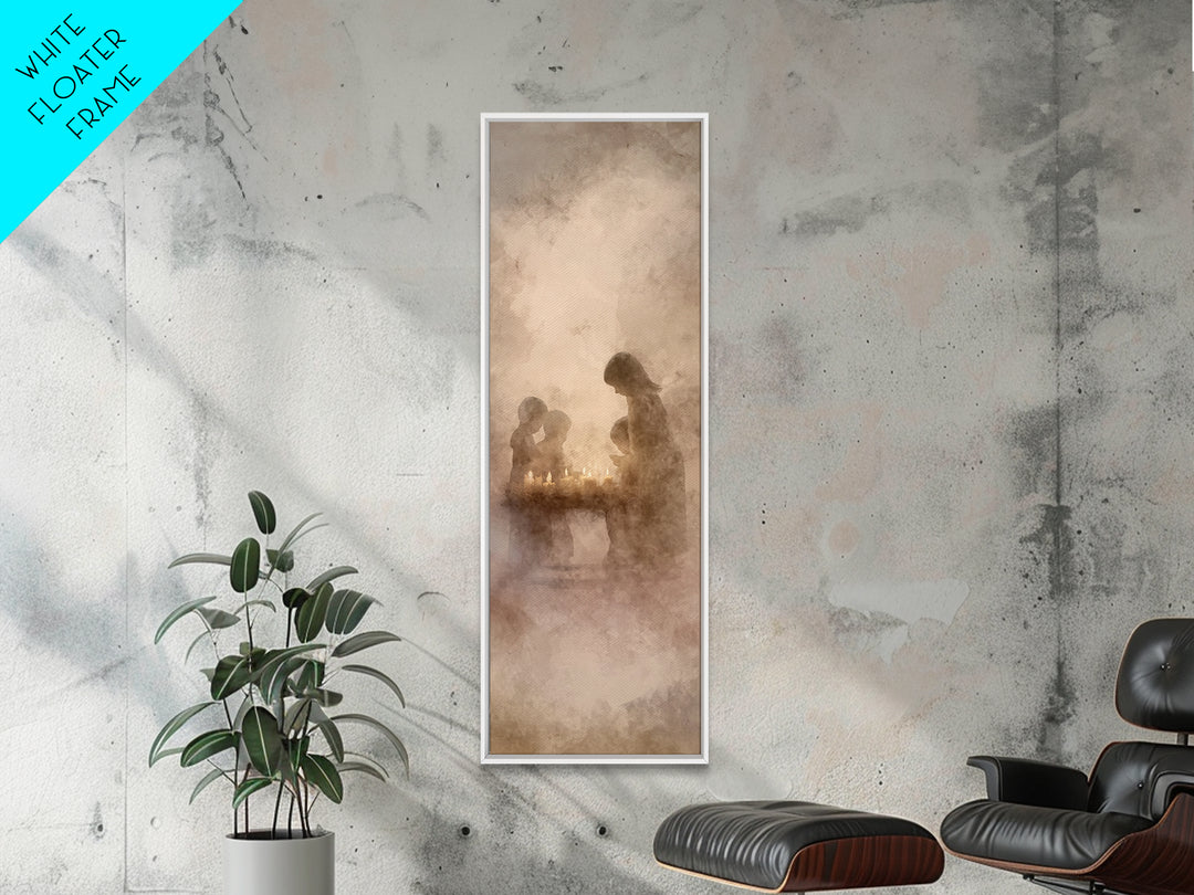 Heavenly City Glow - Framed Canvas Print - Christian Art Print - Christian Wall Art - Christian Decor - Tall Narrow Wall Art - Christmas Ar