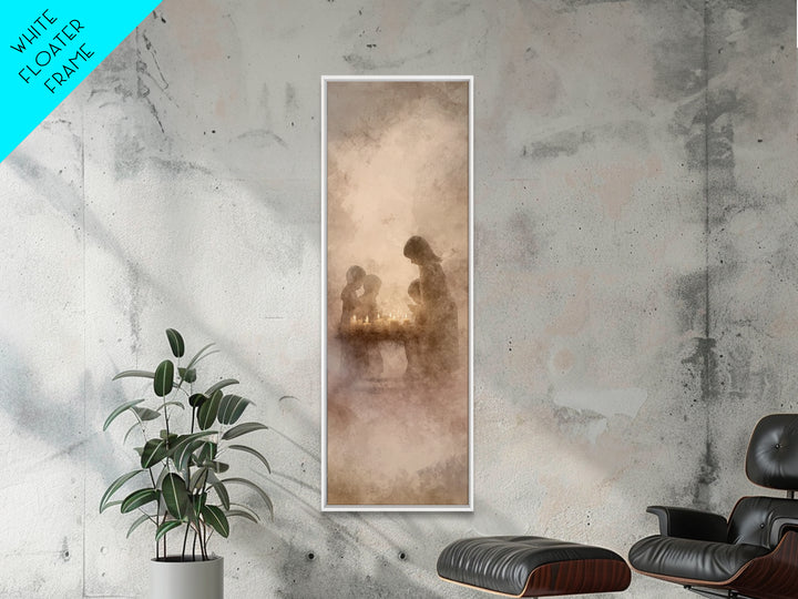 Heavenly City Glow - Framed Canvas Print - Christian Art Print - Christian Wall Art - Christian Decor - Tall Narrow Wall Art - Christmas Ar