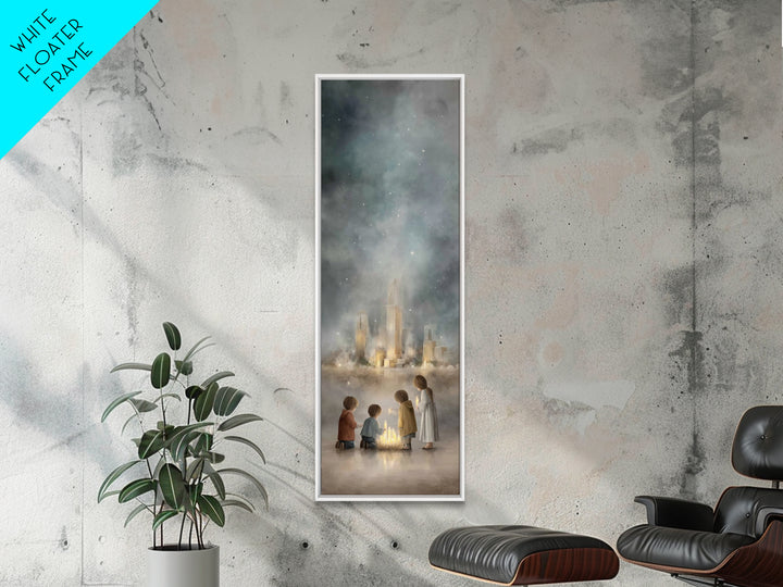 Shepherds In Grace - Framed Canvas Print - Christian Painting - Christian Wall Art - Christian Art Canvas - Tall Skinny Art Print - Jesus A