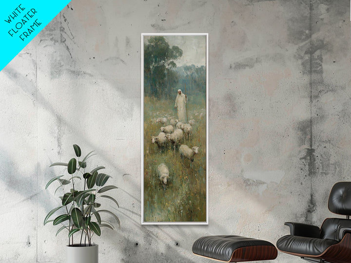 Follow The Shepherd - Framed Canvas Print - Christian Art Canvas - Christian Wall Art - Large Christian Painting - Skinny Art - Jesus Art