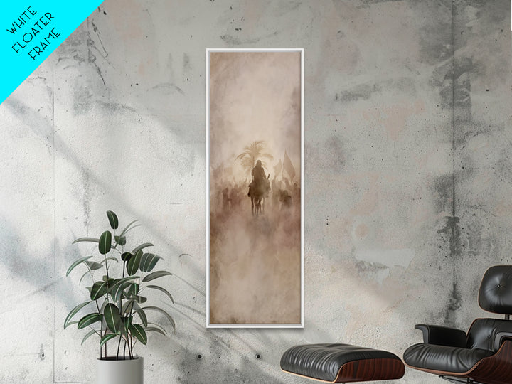 Palm Branch Dawn – Framed Canvas Print – Christian Art Canvas – Christian Art – Tall Skinny Art Print – Jesus Painting – Christian Wall Art