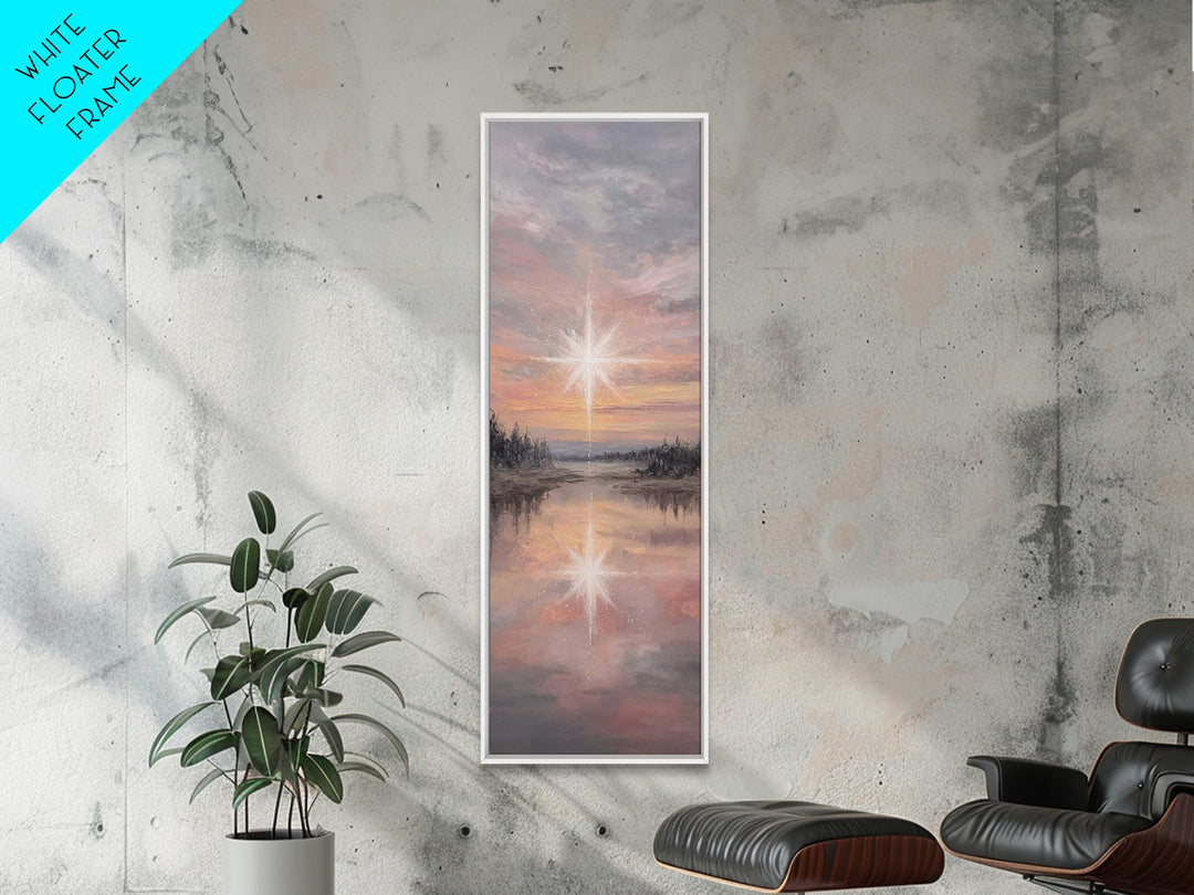 Silent Birth Refuge – Framed Canvas Print – Christian Wall Art – Vintage Christmas Art – Christian Art Print – Skinny Art