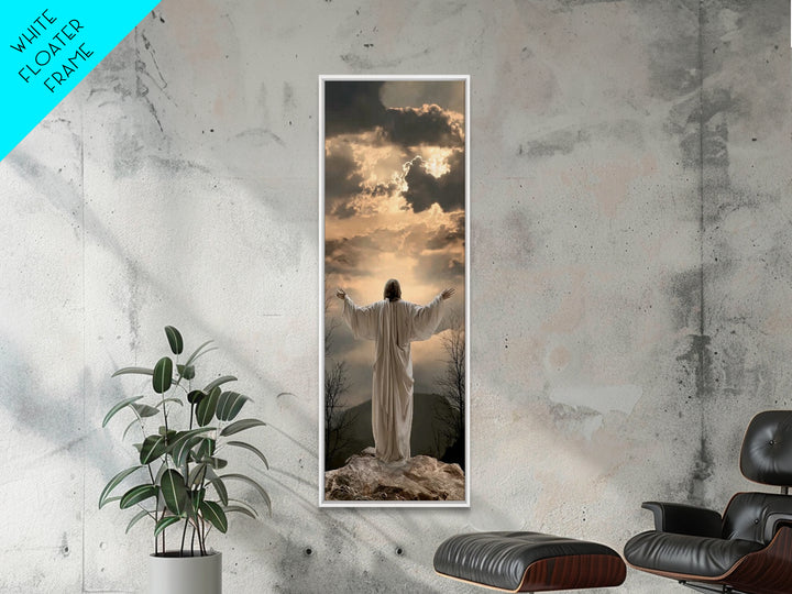 Radiant Summit Grace – Framed Canvas Print – Christian Wall Art – Jesus Painting – Tall Narrow Wall Art – Christian Art Canvas – Christmas