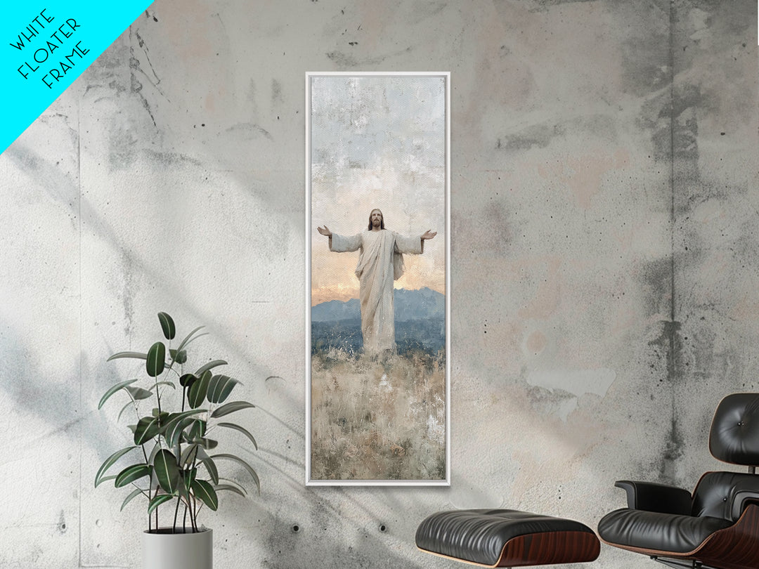 Eternal Morning Hope – Framed Canvas Print – Christian Art Canvas – Jesus Painting – Christian Wall Art – Narrow Art – Christmas Art – Chri