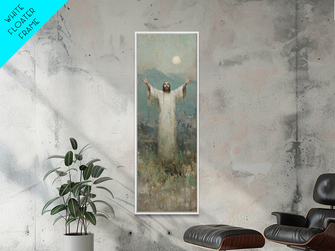 Light of Salvation Grace – Framed Canvas Print – Christian Christmas Art – Jesus Painting – Christian Wall Art – Tall Narrow Wall Art – Chr